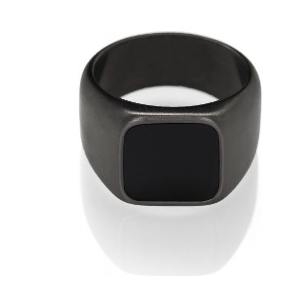 Čierny onyx prsteň pre mužov - čierny Trimakasi 33145606