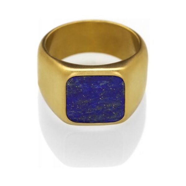 Lápis lazuli prsteň pre mužov - zlatý Trimakasi 33145597