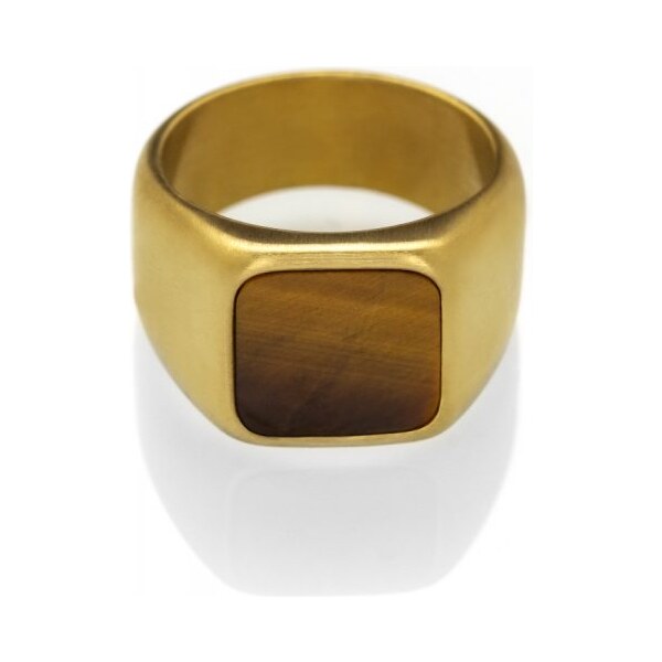 Tigrie oko prsteň pre mužov - zlatý Trimakasi 33145602
