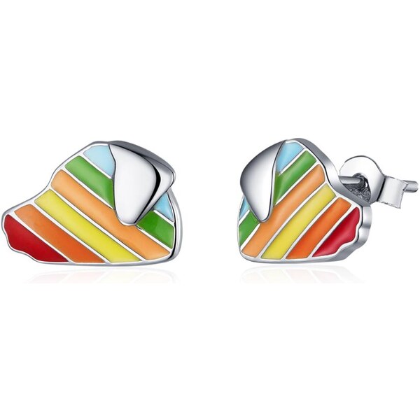 Lindas Jewelry Strieborné napichovacie náušnice Dúhový pes Ag 925/1000 33291162