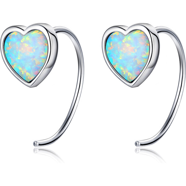 Lindas Jewelry Strieborné náušnice Opálové Srdce Ag 925/1000 IN369 33291850