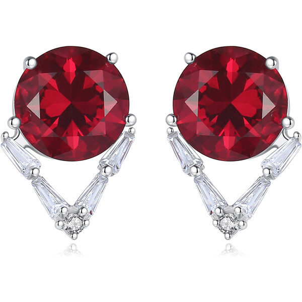 Lindas Jewelry Strieborné náušnice Red & Crystal Ag 925/1000 IN371 33297034