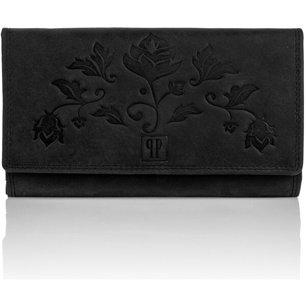 PAOLO PERUZZI Dámska kožená peňaženka | čierna T-05-BL 33297255