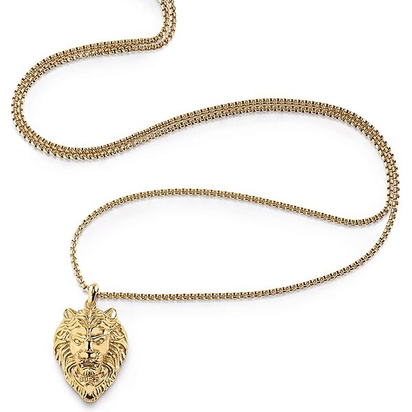 Guess Pozlátený náhrdelník s príveskom leva Lion King JUMN01387JWYGT/U 66591314