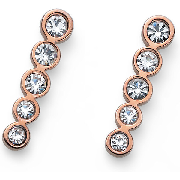 Oliver Weber Elegantné bronzové náušnice s čírymi kryštálmi Change 66580772