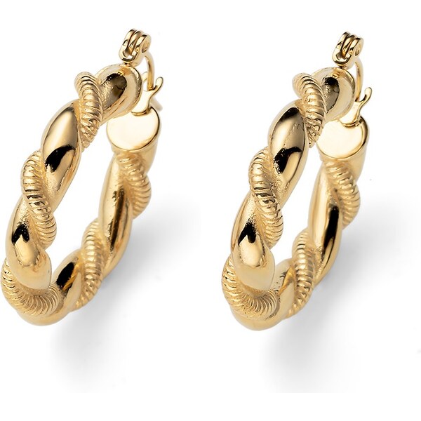 Oliver Weber Štýlové kruhové pozlátené náušnice Twisty 23035G 66578922