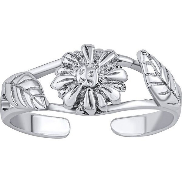 Silvego Otvorený strieborný prsteň na nohu kvetina Akira PRM11671R 66582471