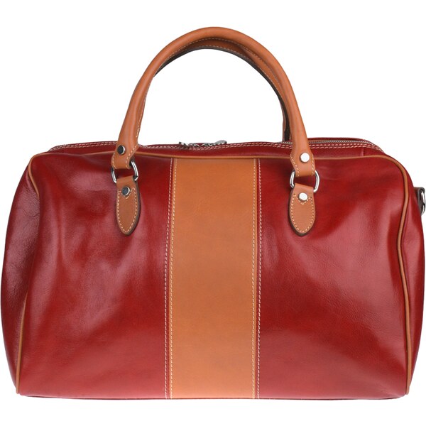 Kožená cestovná taška Tiberius Rossa Camel červená NovaKabelka.sk 33515392