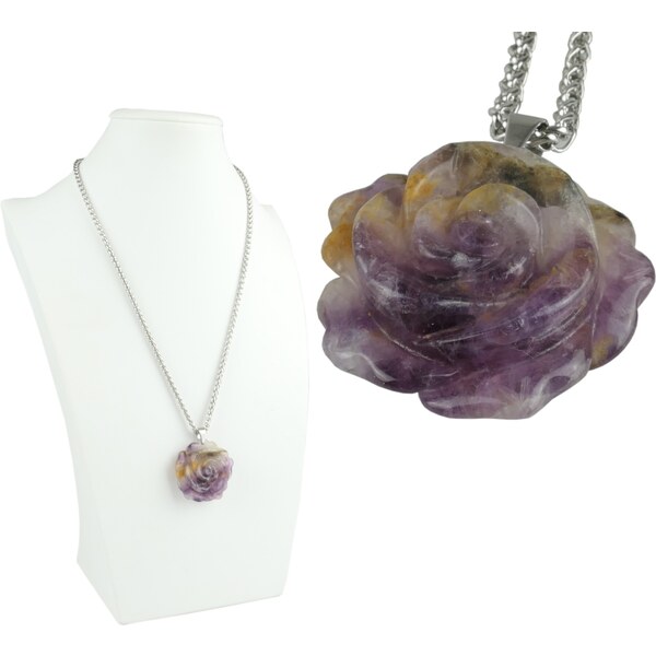 CITY STORM Retiazka s príveskom Kvet z prírodného polodrahoakamu 66889237