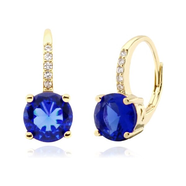 JVD Úchvatné pozlátené náušnice s modrými zirkónmi SVLE0853XH2GM00 66591194