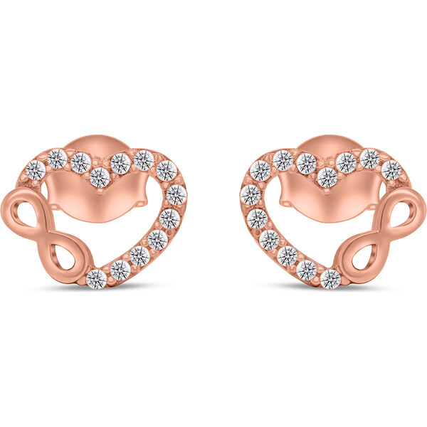 Brilio Silver Pôvabné pozlátené náušnice srdiečka EA359R 66589453