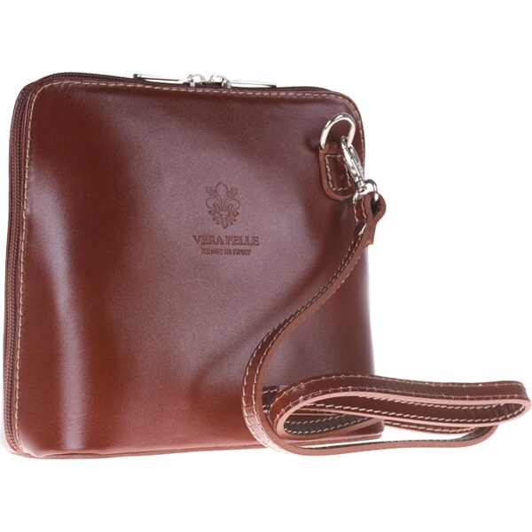 Hnedá kožená talianska crossbody kabelka Grana Marrone Noce 11457720