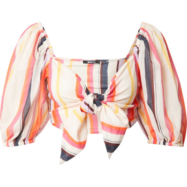 Gina Tricot Top SILVANA krémová / žltá / purpurová / oranžovo červená 54630123