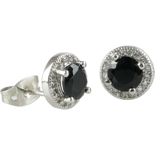 CITY STORM Napichovacie náušnice z chirurgickej ocele zdobené čiernym 66853617