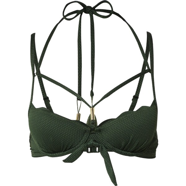 Hunkemöller Bikinový top Scallop tmavozelená 54232591