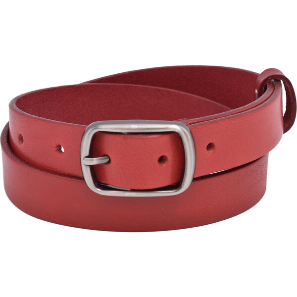 Mercucio Kožený dámsky opasok 720-25-16 červený pracka Uršuľa 64507509