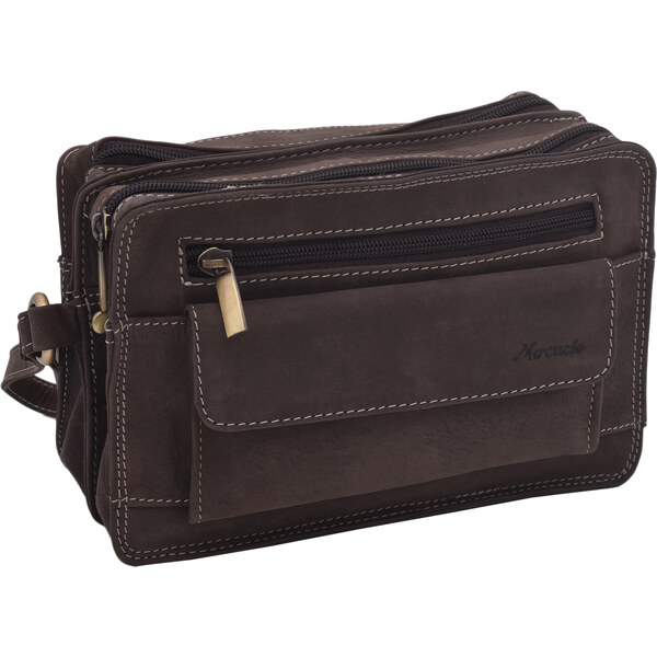 Mercucio Kožená etue taška hnedá 250111 64507417