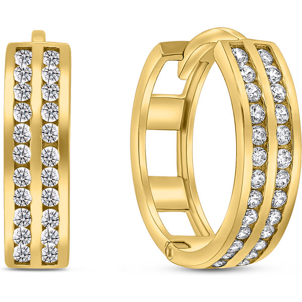 Brilio Silver Obľúbené pozlátené kruhové náušnice so zirkónmi EA498Y 66588719