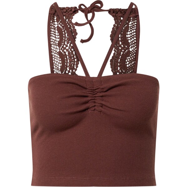 ABOUT YOU Vyšívaný top Betty hnedá 34062493