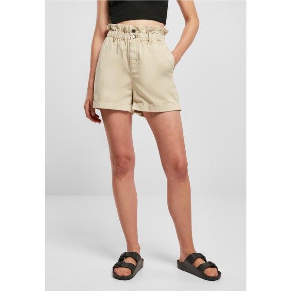 Urban Classics Womens Paperbag Shorts Softseagrass 50641381
