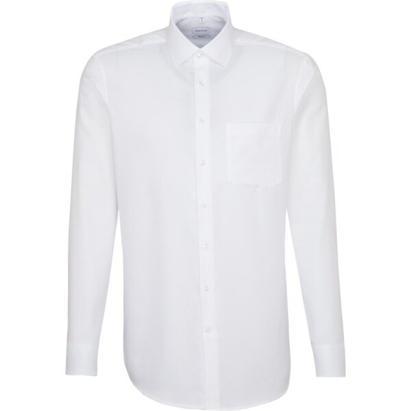 Pánská popelínová elegantní bílá non iron košile s dlouhým rukávem 34898925