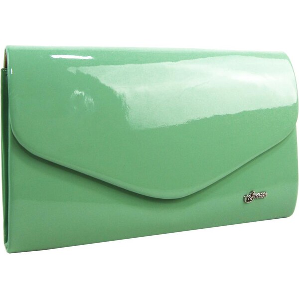 Pistáciovo zelená lakovaná spoločenská listová kabelka SP102 GROSSO 33880323