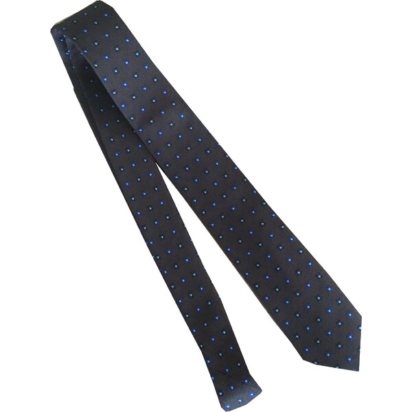 Hnedá kravata s modrým vzorom Seidensticker 33895828