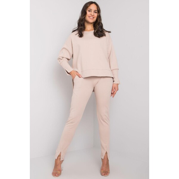 MladaModa Tepláková súprava Shanisse s rozparkami svetlá béžová 33898381