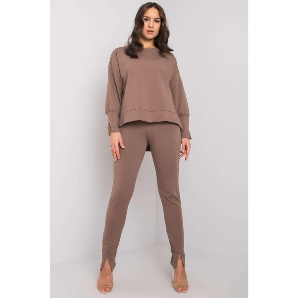 MladaModa Tepláková súprava Shanisse s rozparkami farba cappuccino 33898383