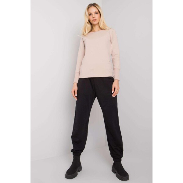 MladaModa Dvojfarebná súprava teplákov a blúzky Atalaya čierna+béžová 33898380