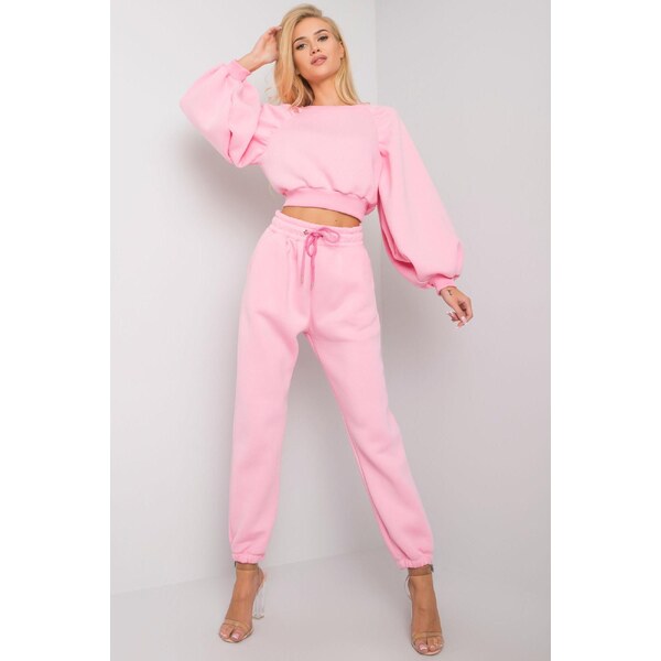 MladaModa Crop-topová tepláková súprava Constanca jasná ružová 33898413