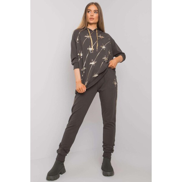 MladaModa Tepláková súprava Cliffton s lesklou potlačou farba khaki 33898447