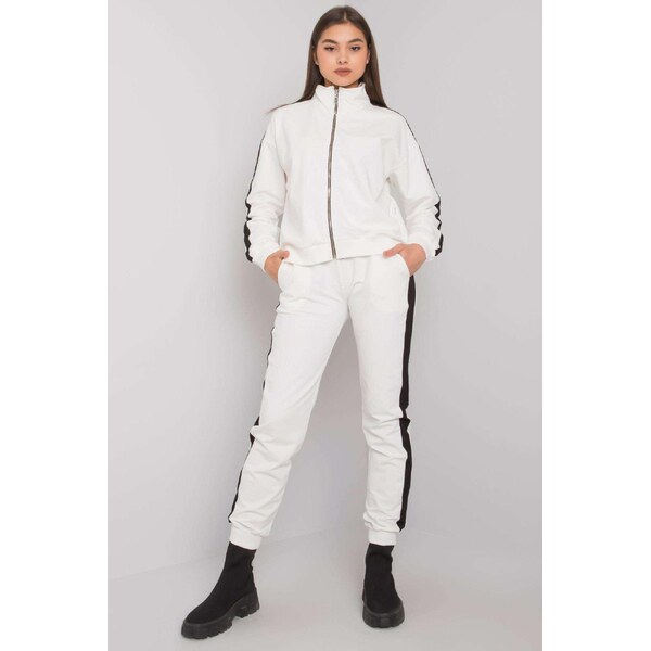 MladaModa Tepláková súprava Aliana s pruhmi po bokoch farba ecru 33898460