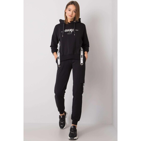 MladaModa Tepláková súprava Clarette s nápisom Change in Paris čierna 33898483