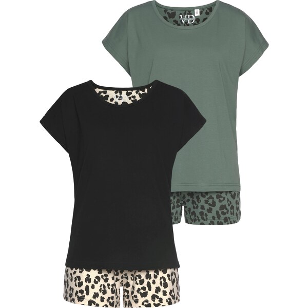 VIVANCE Pyžamo Dreams béžová / zelená / čierna 54231075