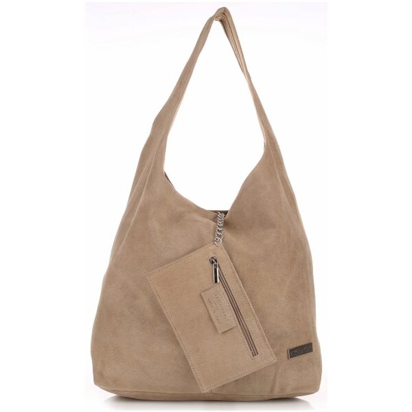 Kožené kabelka shopper bag Vittoria Gotti béžová V8802 64502419