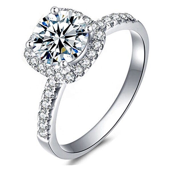 Royal Fashion strieborný rhodiovaný prsteň s drahokamom moissanitom 41336932