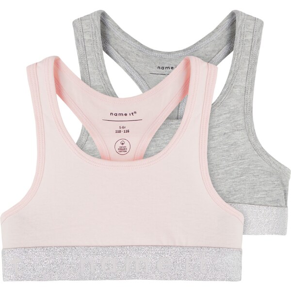 NAME IT Podprsenka sivá melírovaná / pastelovo ružová / strieborná 34889124