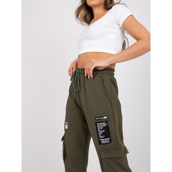 RUE PARIS Sweatpants-RV-DR-7461.03-khaki 64683815