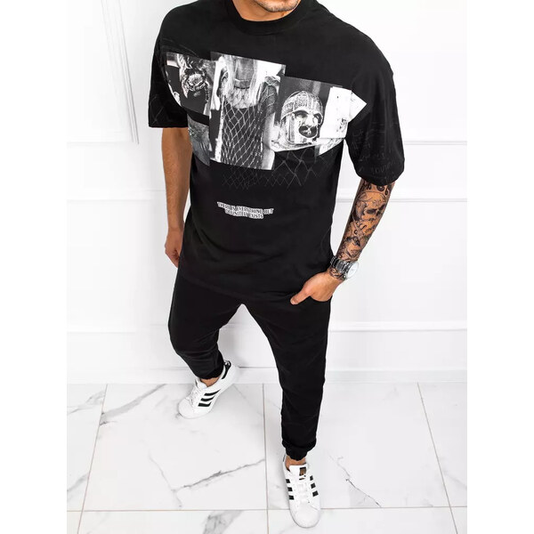 Pánske tričko s potlačou čierne Dstreet 59806886