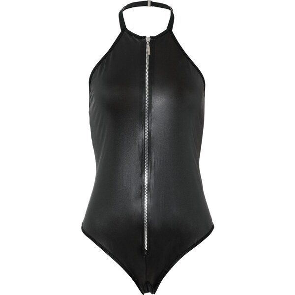 bonprix String body s mokrým vzhľadom, farba čierna 47485632