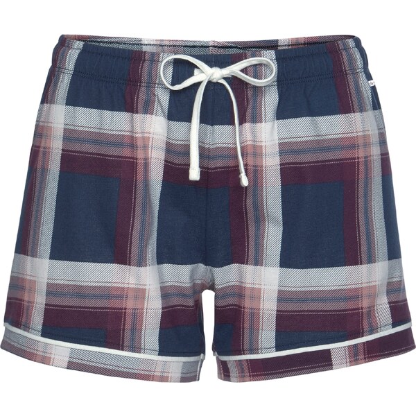 s.Oliver Pyžamové nohavice tmavomodrá / burgundská / šedobiela 54232977