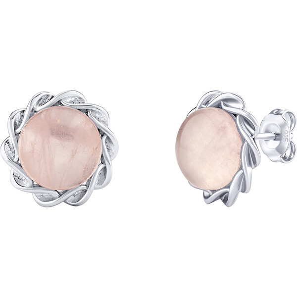 Ligot Strieborné náušnice Gemma s pravým ruženínom JST17913ERO 47549386