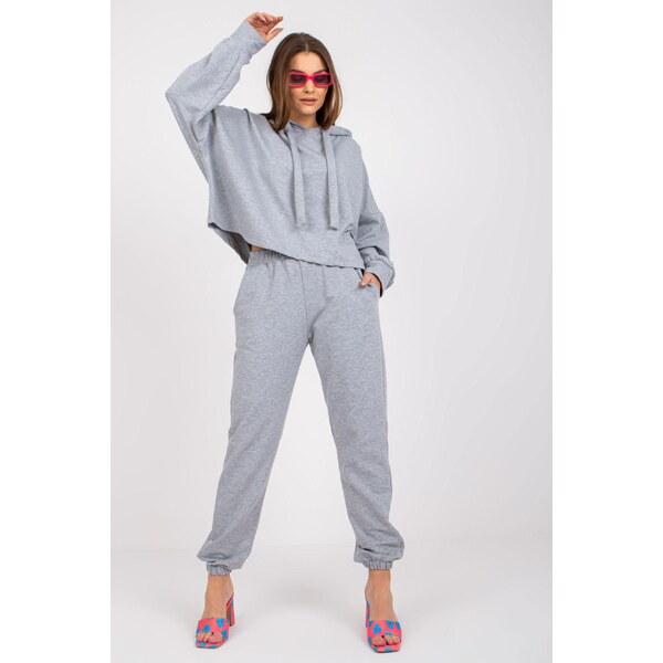 MladaModa Tepláková súprava s vysokým sedom model 82682 šedá 34086549