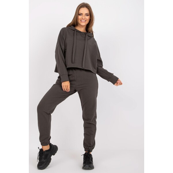 MladaModa Tepláková súprava s vysokým sedom model 82682 farba khaki 34086554