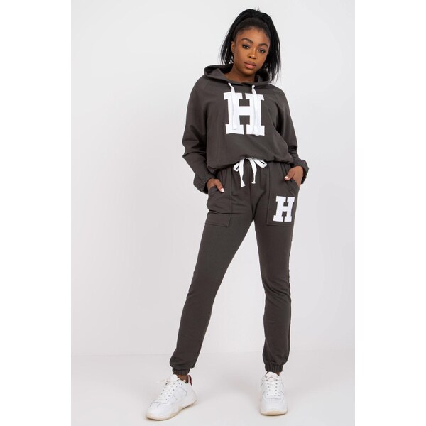 MladaModa Tepláková súprava Natela s potlačou farba khaki 34086555