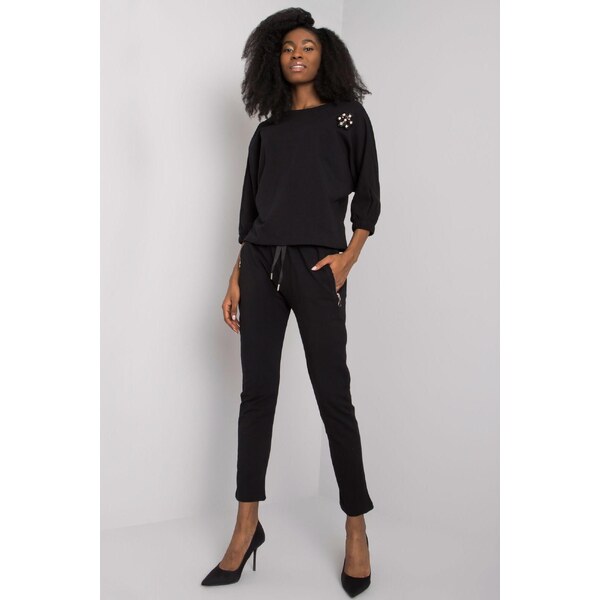 MladaModa Súprava nohavíc a topu s netopierími rukávmi Jane čierna 34086635