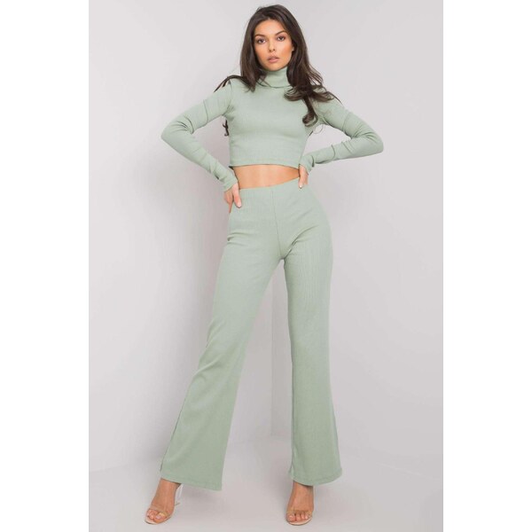 MladaModa Súprava crop-topu a zvonových nohavíc Juberri tmavá 34086638