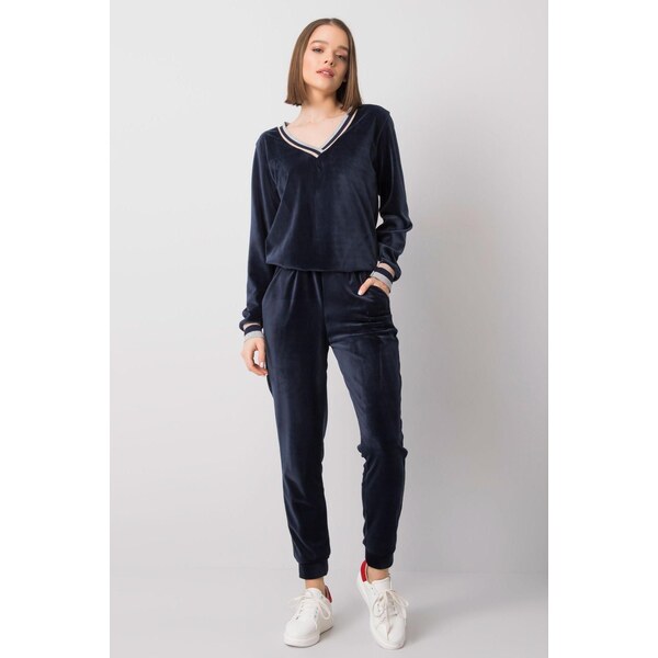 MladaModa Velúrová tepláková súprava Esti námornícka modrá 62596717