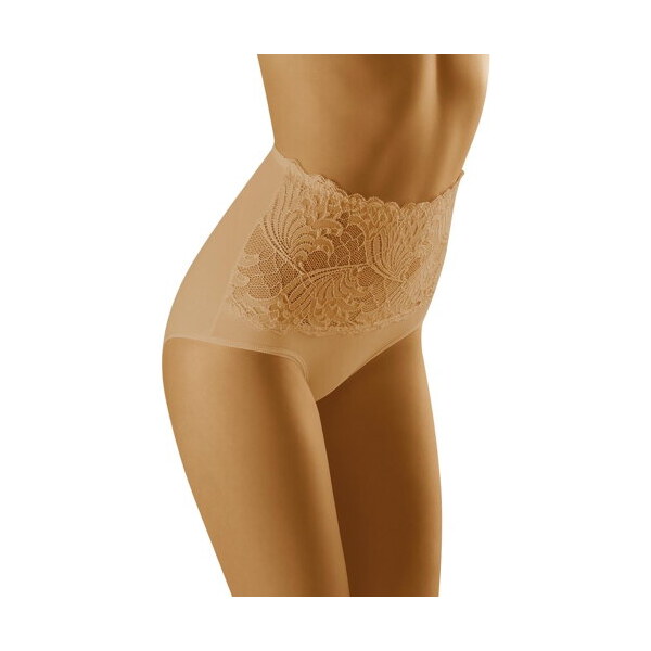 Wol-Bar Sťahovacie nohavičky s vyšším pásom čipkované Kaja béžové, 20151062